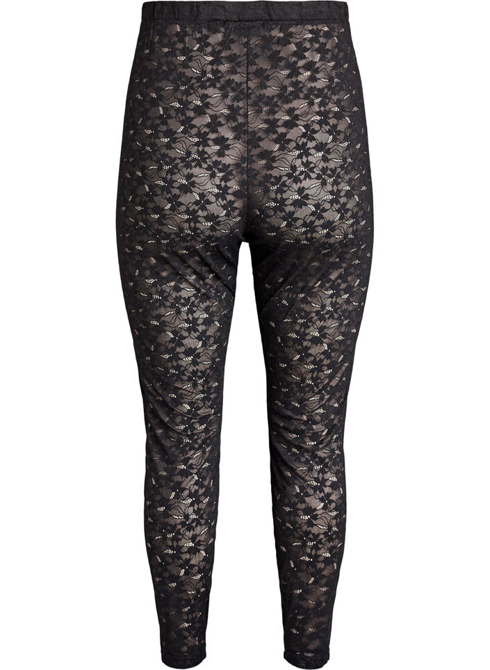 Blondeleggings med høy midje, Svart, Packshot image number 1