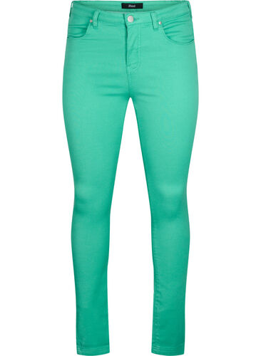 Amy jeans med høyt liv og super slim fit, Holly Green, Packshot image number 0