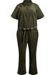 Cordfløyels jumpsuit med straight fit ben, Grønn, Packshot image number 0