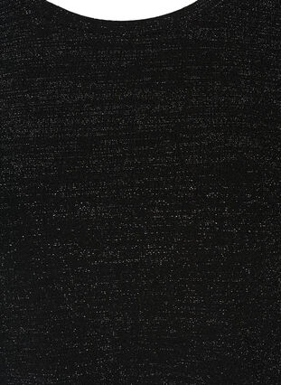 Langermet bluse med glimmer, Black, Packshot image number 2