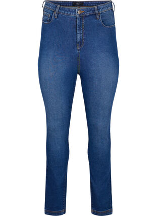 Bea jeans med ekstra høyt liv og super slim fit, Blue denim, Packshot image number 0