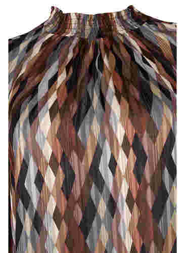 Mønstrete bluse med smock, Earthy Zig Zag, Packshot image number 2