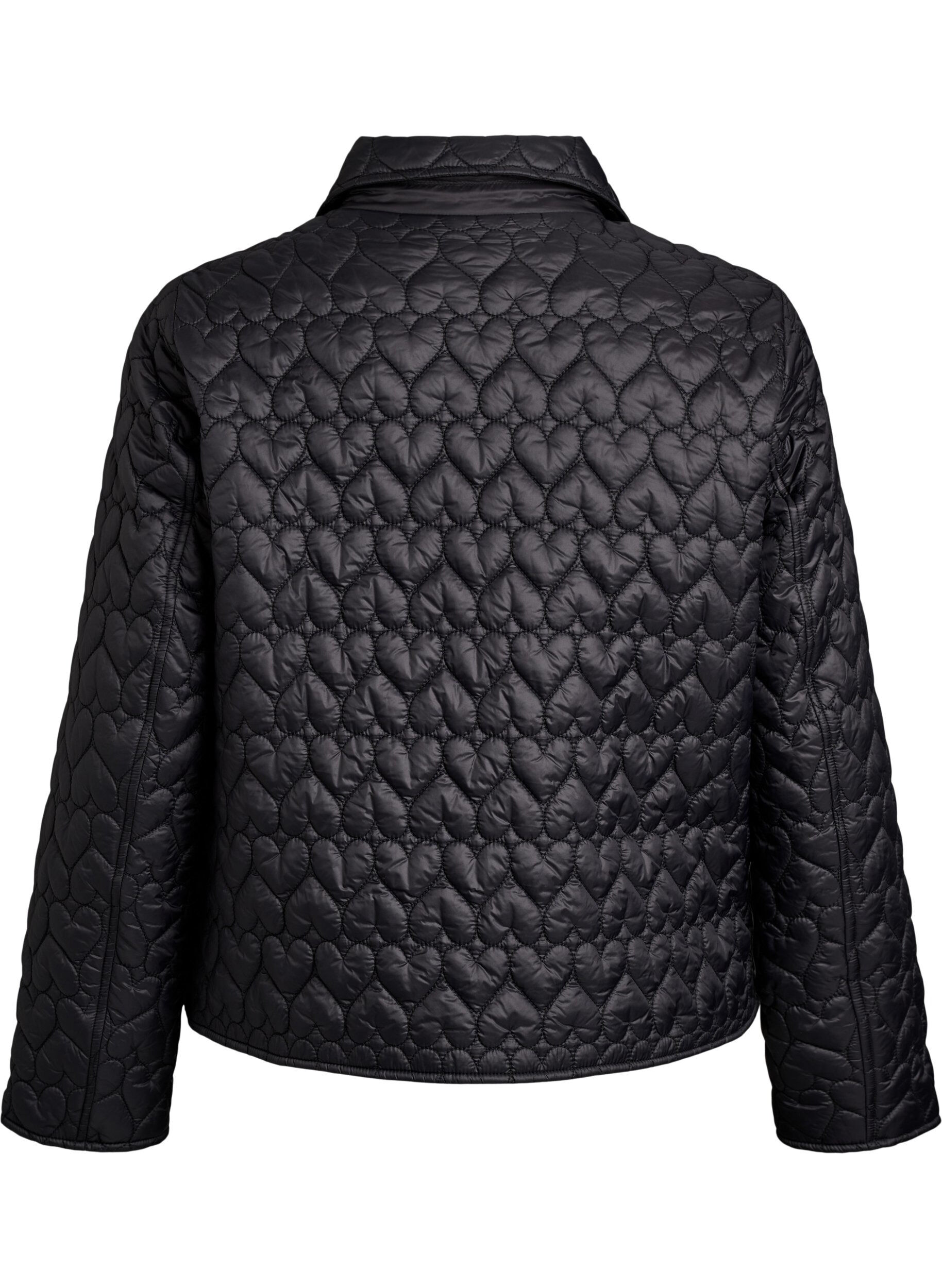ZizziLett polstret jakke med dekorativ quilting, Svart, Packshot image number 1