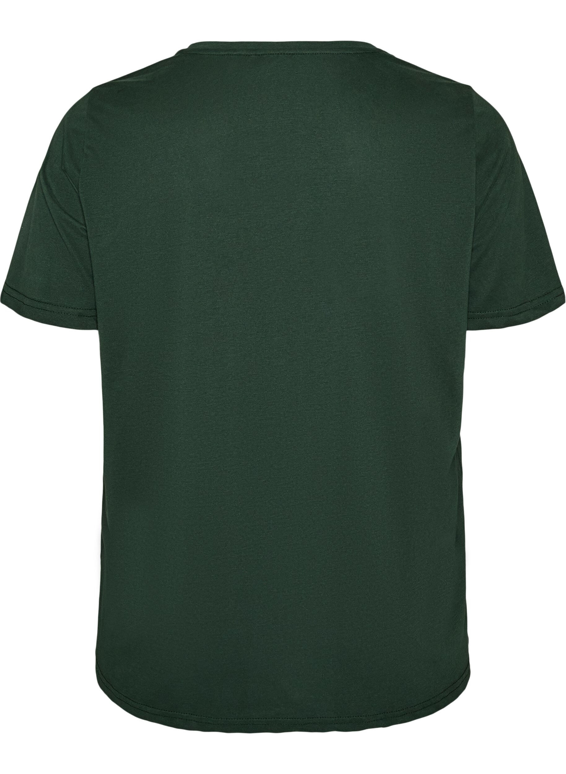 ZizziT-skjorte med trykk, Gr&oslash;nn, Packshot image number 1