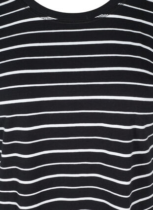 Stripete T-skjorte i bomull, Black/White Stripe, Packshot image number 2