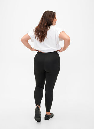 Zizzi 2-pack basis leggings, Svart, Model image number 2