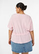 Bluse med tekstur og knytebelte, Rosa, Model image number 2