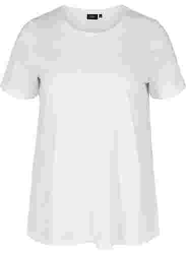 2 stk. kortermet T-skjorter i bomull, Black/Bright White, Packshot image number 3