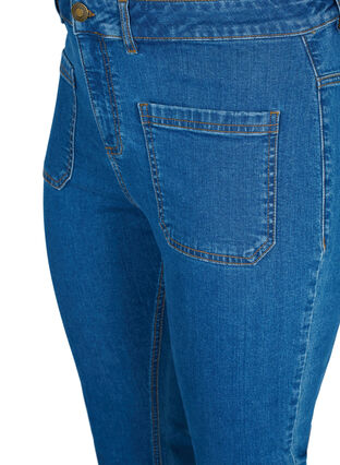 Ellen bootcut jeans med store lommer, Blue denim, Packshot image number 2