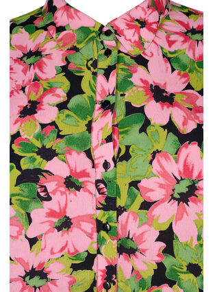 Zizzi Blomstrete skjorte i viskose, Pink G. Flower AOP, Packshot image number 2