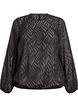 Bluse i chiffon med et teksturert m&oslash;nster, Svart, Packshot image number 0