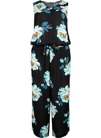 Ermeløs jumpsuit i viskose