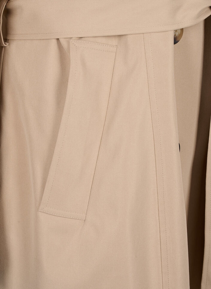 Trenchcoat med lommer og belte, Nomad, Packshot image number 3