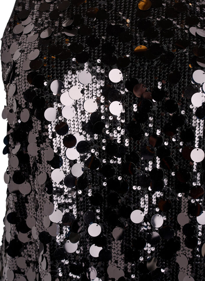 Kort paljettkjole, Svart, Packshot image number 2
