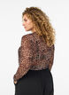 Bluse med mesh og prikker, Brun, Model image number 2
