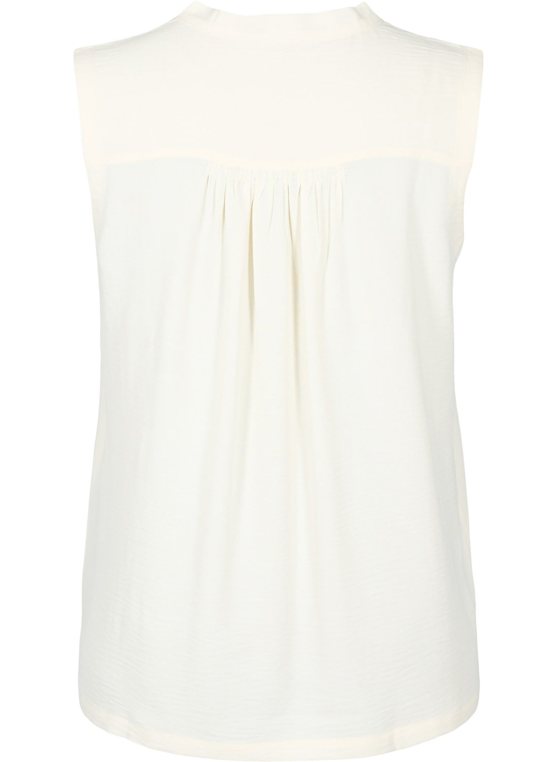 Zizzi Ermel&oslash;s overdel med rynkedetaljer, Vanilje, Packshot image number 1