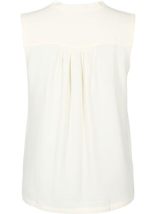 Zizzi Ermeløs overdel med rynkedetaljer, Vanilje, Packshot image number 1