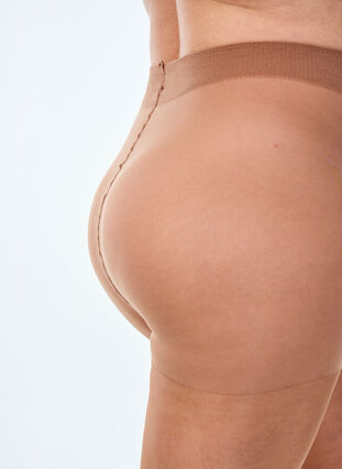 Zizzi Glinsende 30 denier solbrune strømpebukser, Beige, Packshot image number 2
