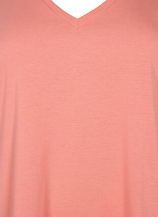 Kortermet T-skjorte med V-hals, Bright Coral, Packshot image number 2
