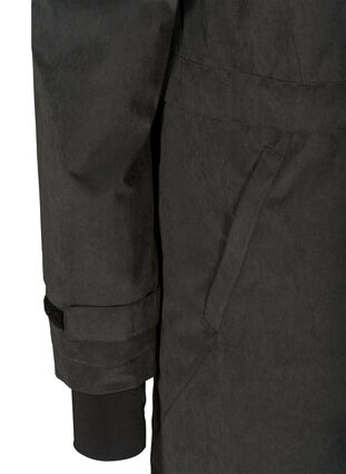 Vanntett jakke med hette og justerbar midje, Black, Packshot image number 3