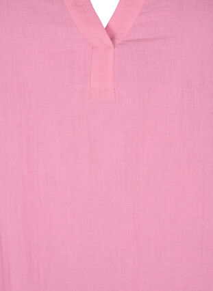 Zizzi Tunika i bomull med 3/4-ermer, Rosebloom, Packshot image number 2