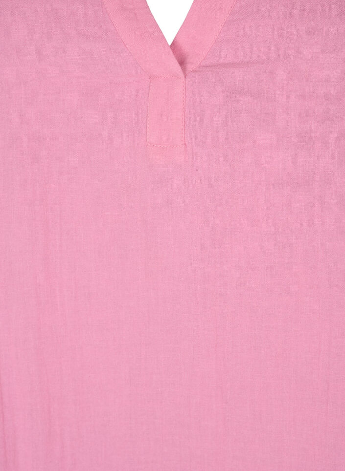 Tunika i bomull med 3/4-ermer, Rosebloom, Packshot image number 2
