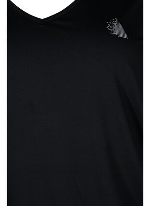 Zizzi Ensfarget trenings T-skjorte med V-hals, Black, Packshot image number 2