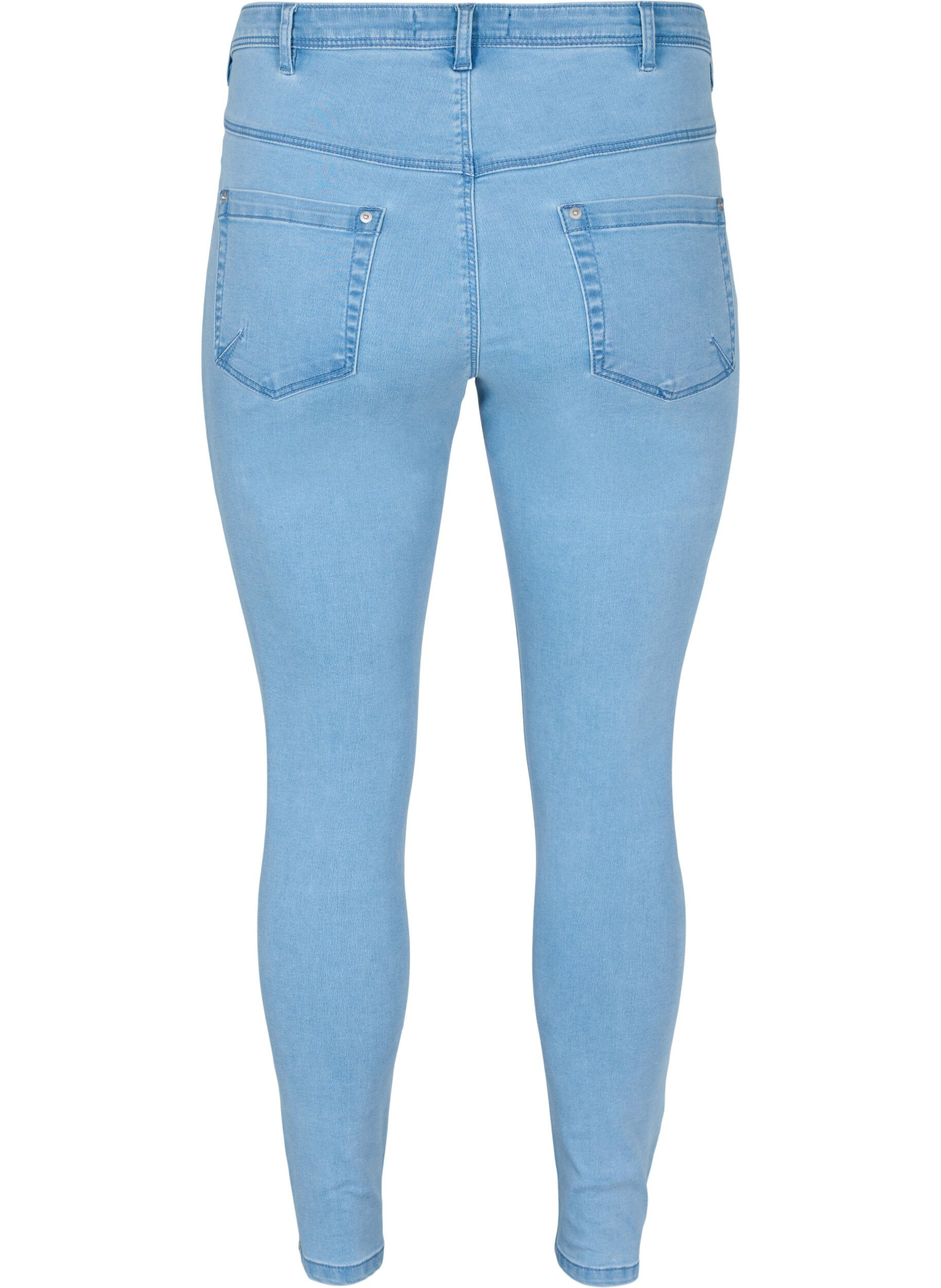 Zizzi Cropped Amy jeans med glidel&aring;sdetaljer, Bl&aring;, Packshot image number 1