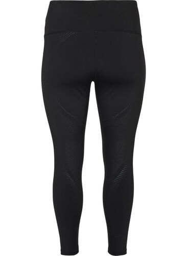 Cropped treningstights med struktur, Black, Packshot image number 1