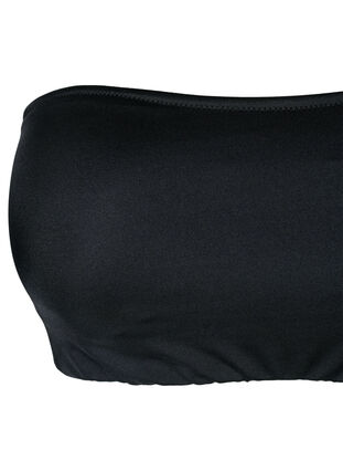 Zizzi Ensfarget bandeau-bikinitopp, Svart, Packshot image number 2