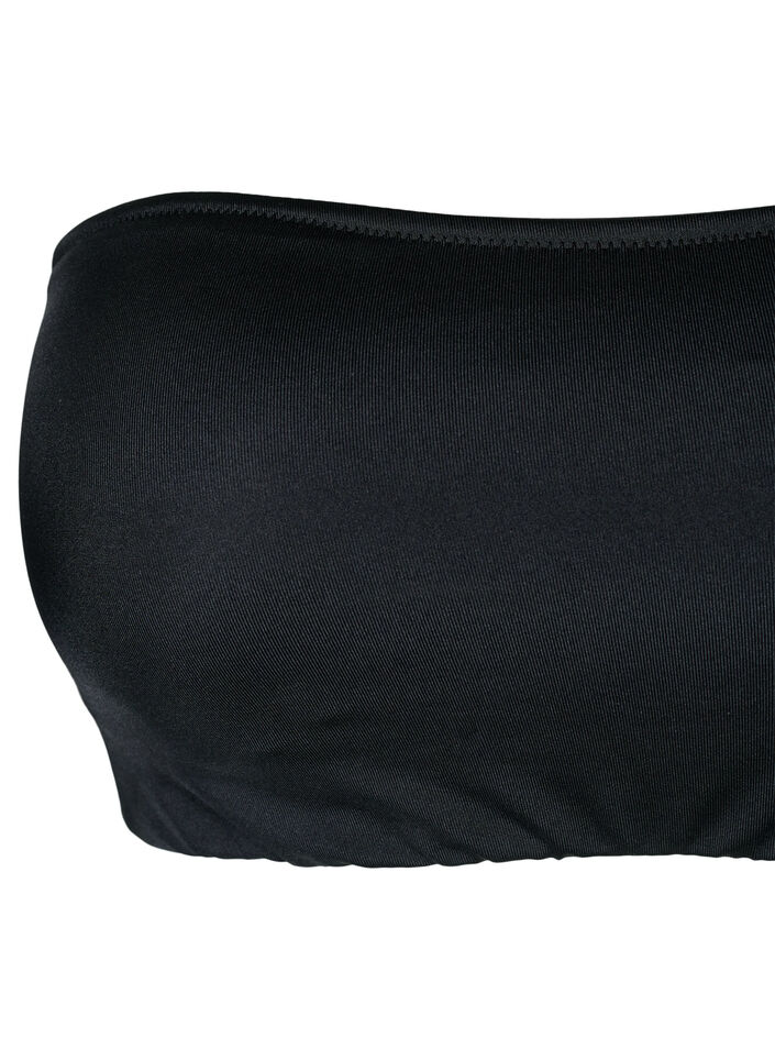Ensfarget bandeau-bikinitopp, Svart, Packshot image number 2