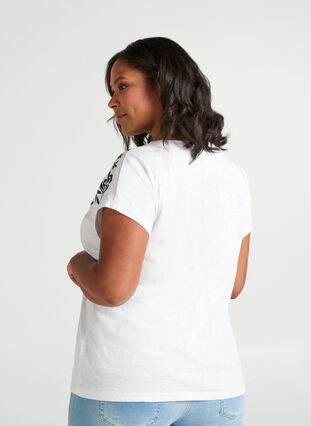 T-skjorte med pring, Bright White W. mood indigo, Model image number 1