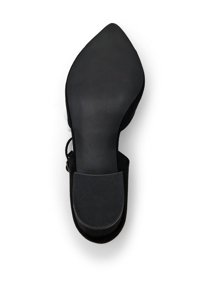 Wide fit - Pumps med doble stropper, Black, Packshot