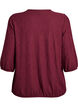 Bluse med tekstur og 3/4 ermer, Rød, Packshot image number 1