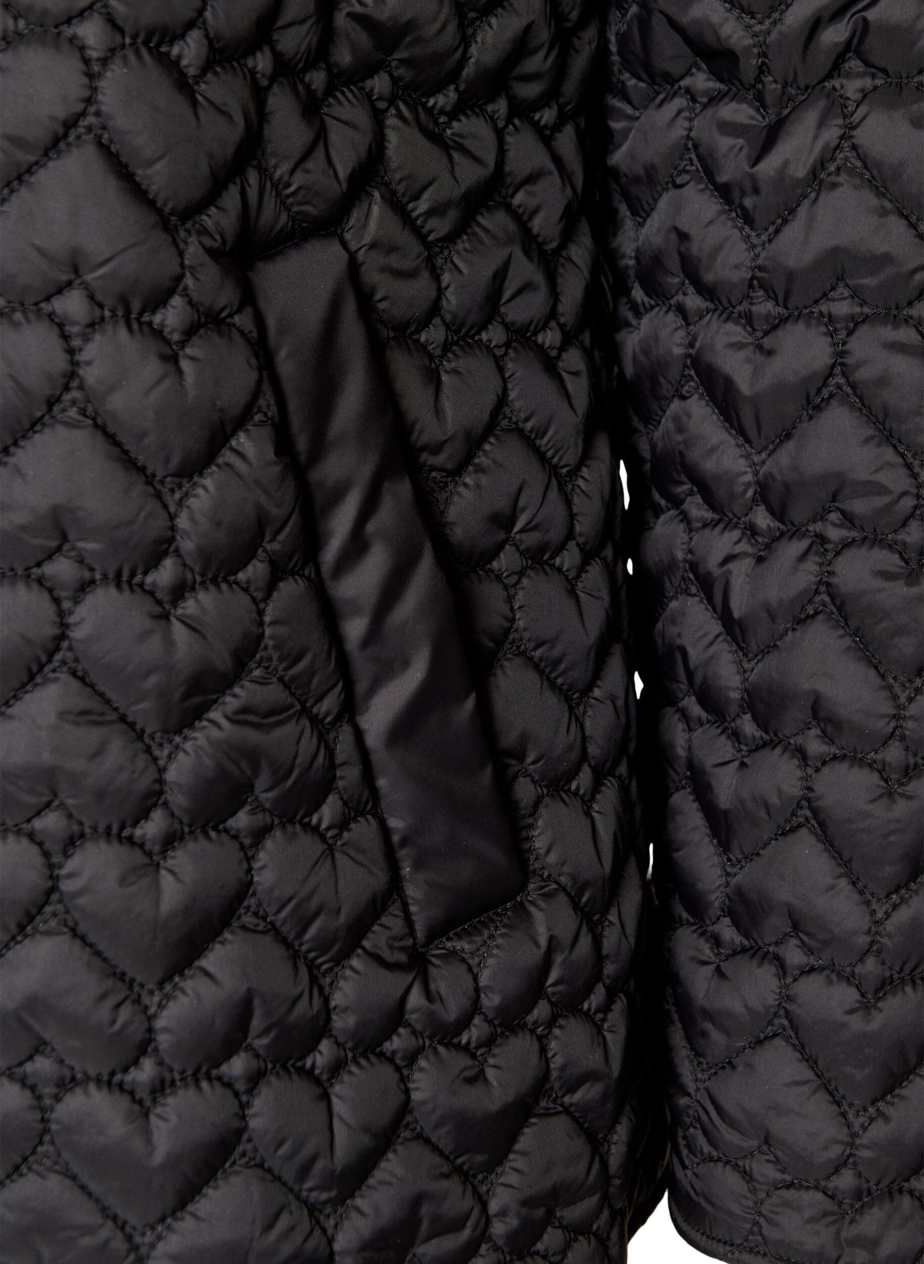 ZizziLett polstret jakke med dekorativ quilting, Svart, Packshot image number 3