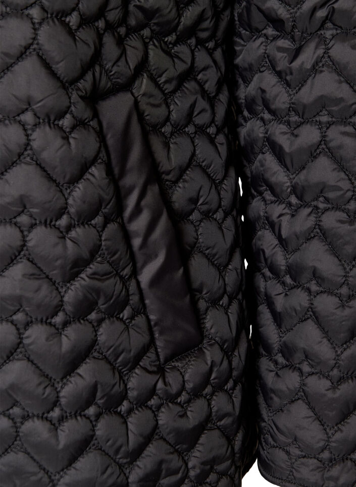 Lett polstret jakke med dekorativ quilting, Svart, Packshot image number 3