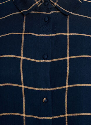 Zizzi Rutete oversized bomullsskjorte, Blå, Packshot image number 2