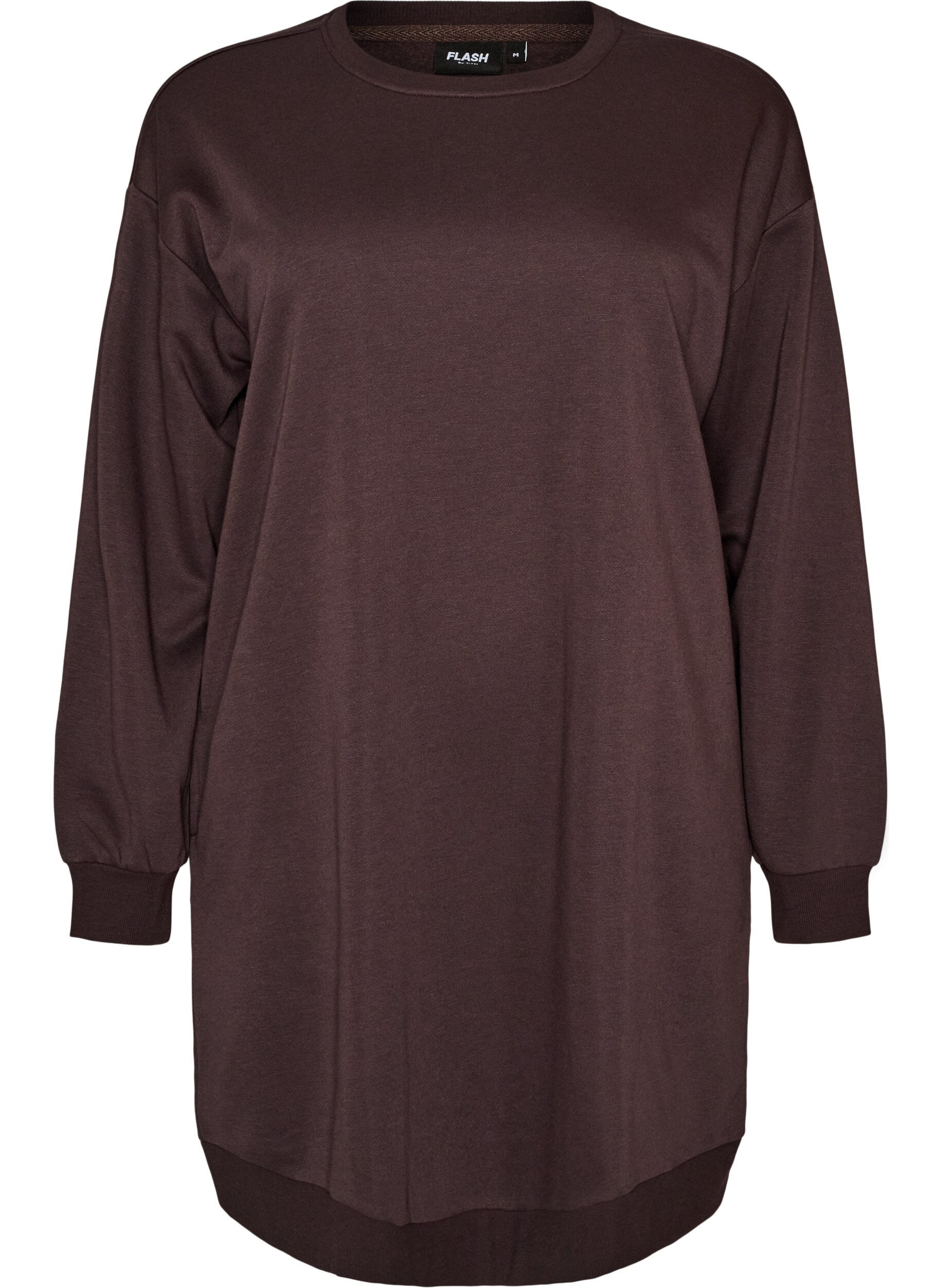 ZizziLoose fit genserkjole med lommer, Brun, Packshot image number 0