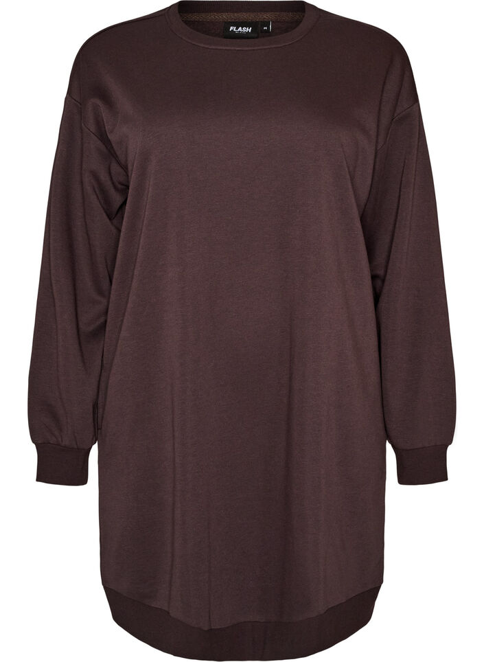 Loose fit genserkjole med lommer, Brun, Packshot image number 0
