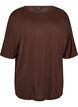 Loose fit T-skjorte i viskose jersey, Brun, Packshot image number 0