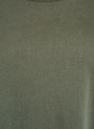 Zizzi Kort A-formet kjole med vasket look, Grønn, Packshot image number 2