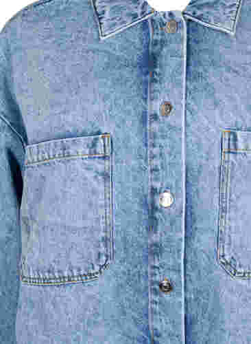 Løstsittende denimjakke med knapper, Light blue denim, Packshot image number 2