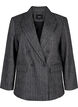 Blazer i ullblanding med lommer, Dark Grey Melange, Packshot image number 0