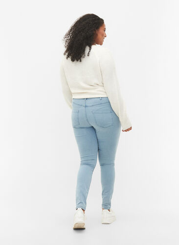 Super slim Amy jeans med høyt liv, Ex Lgt Blue, Model image number 1