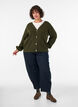 Cardigan med V-hals og ribbestruktur, Gr&oslash;nn, Model image number 1