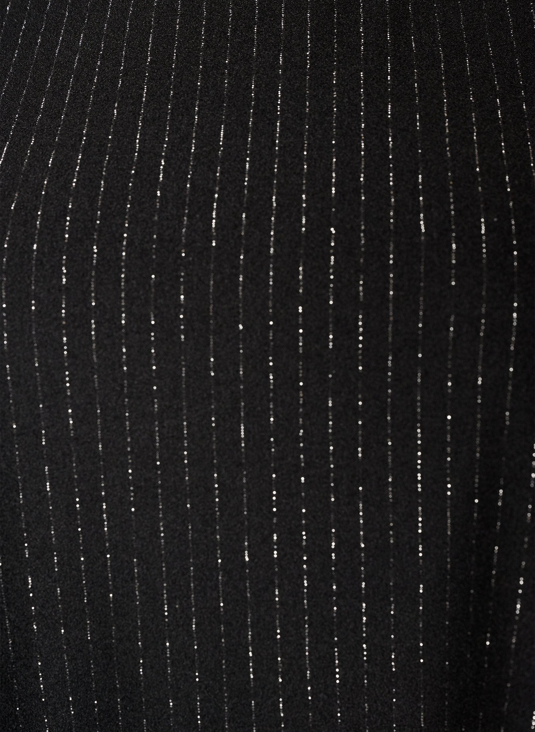 ZizziPeplumbluse med glitterstriper, Svart, Packshot image number 2