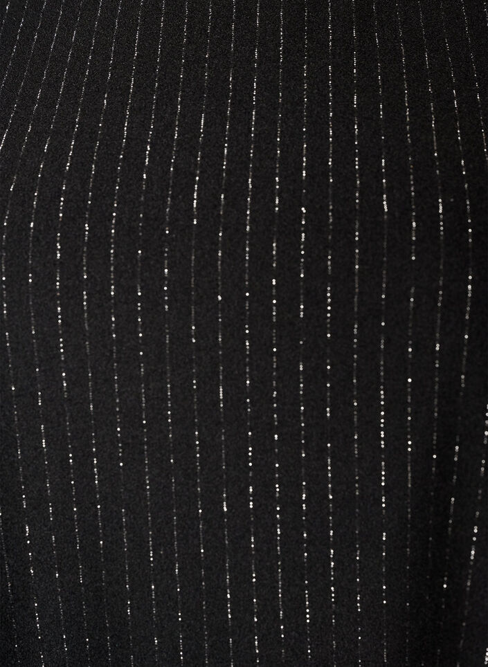 Peplumbluse med glitterstriper, Svart, Packshot image number 2