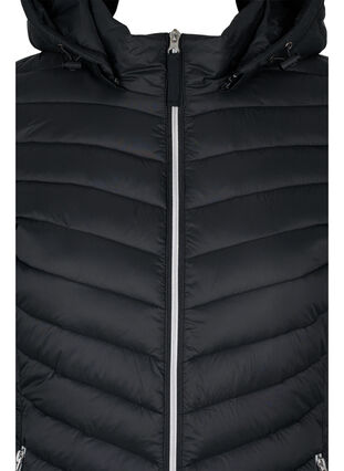 Lett jakke med lommer og avtakbar hette, Black, Packshot image number 2
