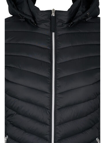 Lettvektsjakke med avtagbar hette og lommer, Black, Packshot image number 2