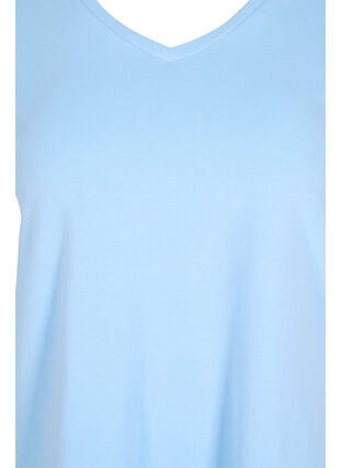 Basis T-skjorte med V-hals, Chambray Blue, Packshot image number 2